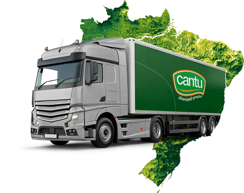Caminhão Cantu Alimentos Atendemos todo o Brasil