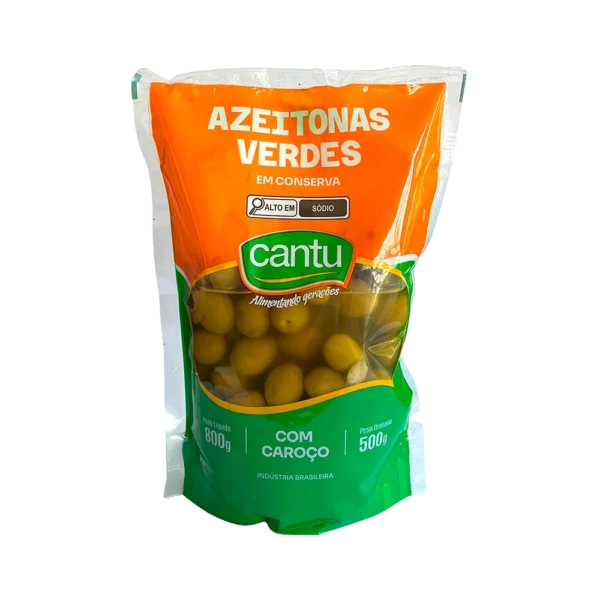 Azeitonas verde com caroço 800G