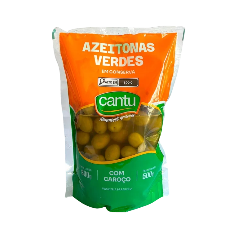 Azeitonas verde com caroço 800G