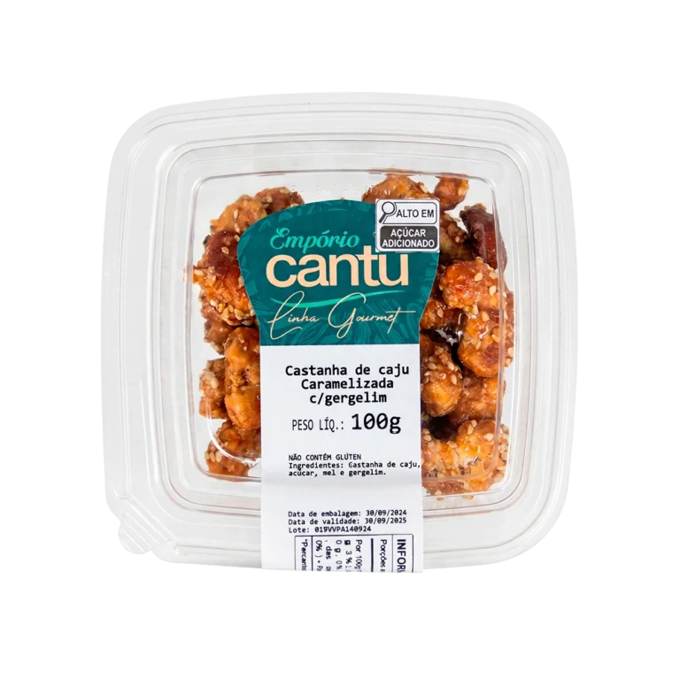 Castanha de caju caramelizada com gergelim 100g