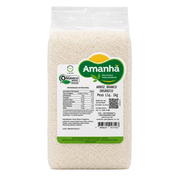 Arroz branco orgânico 1 kg