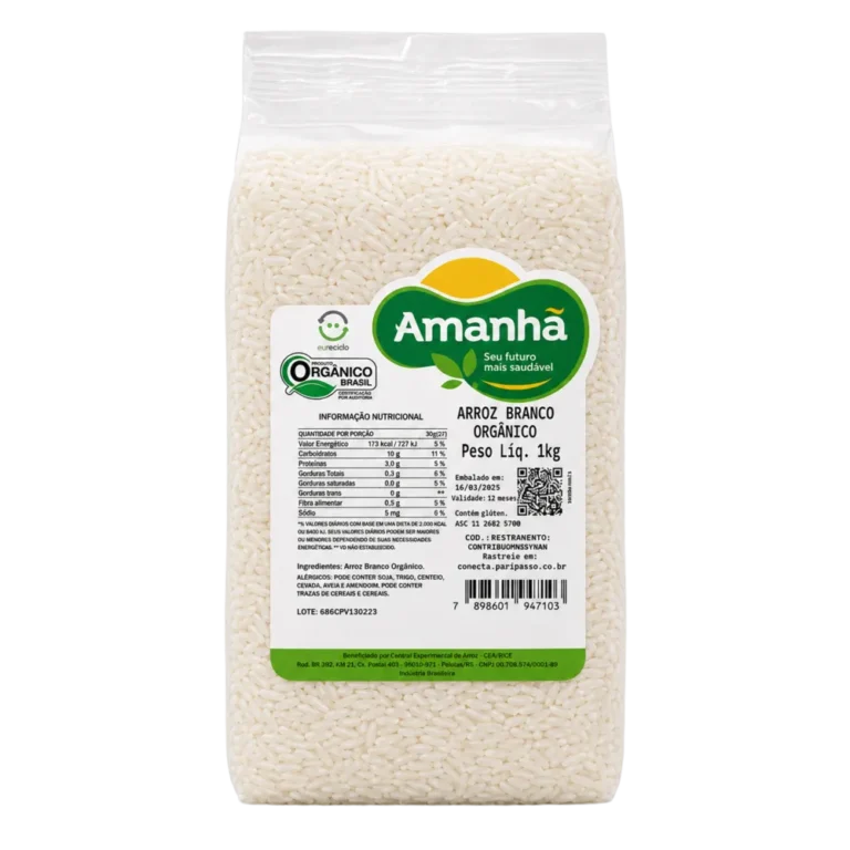 Arroz branco orgânico 1 kg