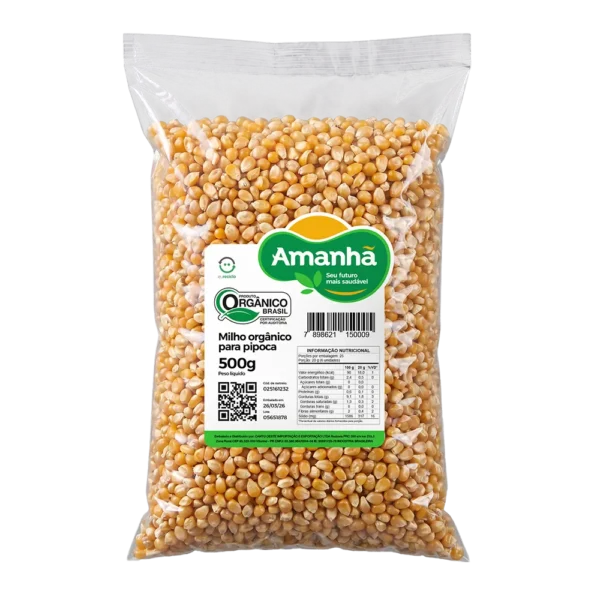 Milho orgânico pipoca 500g