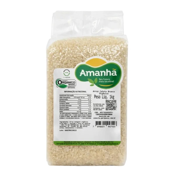 arroz cateto branco orgânico 1 kg
