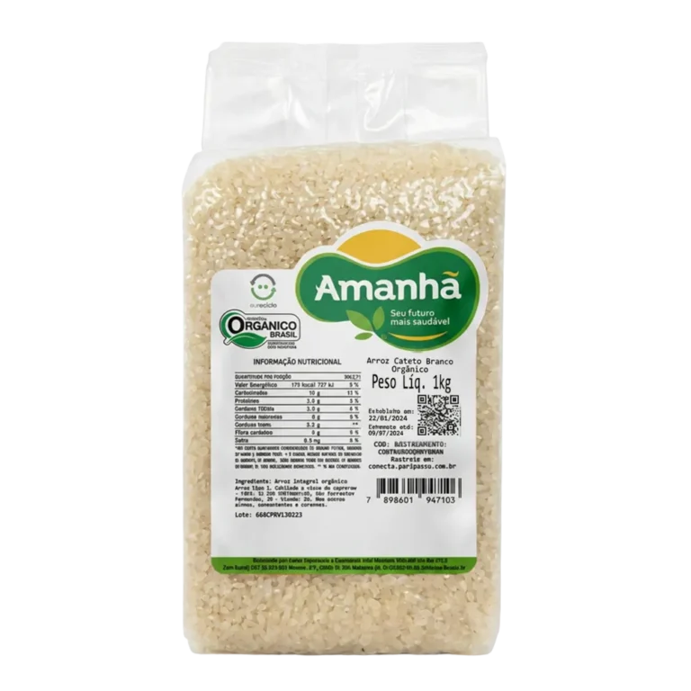 arroz cateto branco orgânico 1 kg