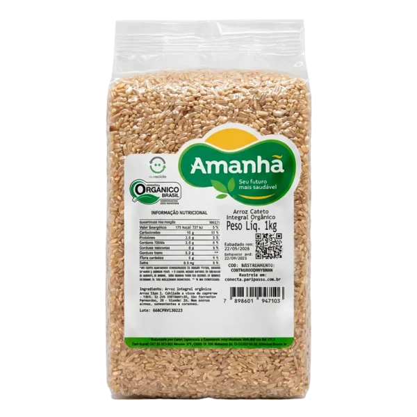 arroz cateto orgânico integral orgânico 1 kg